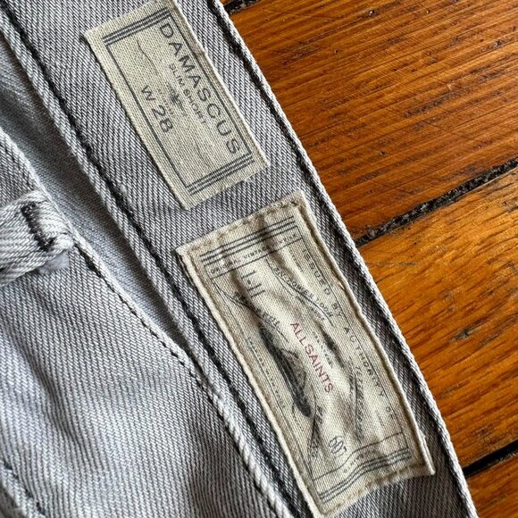 All Saints Demascus Slim Jean Short Men Size 28" Grey Denim Flat Front - Picture 4 of 6
